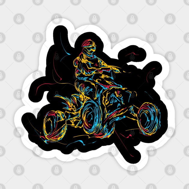 atv rider abstract Sticker by Mako Design 